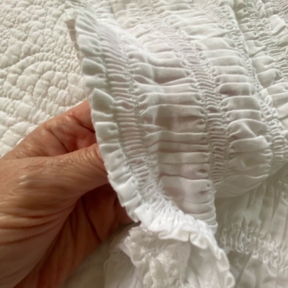 J. Crew NWT Short Sleeve Button Front Smocked Top Off White Size XL - Picture 9 of 11